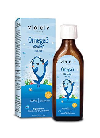 Voop Omega 3 Balık Yağı Şurup Portakal Aromalı 150 ml