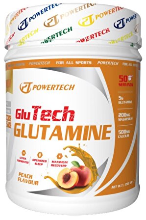GluTech L - Glutamine 350 gr 50 Servis Şeftali Aromalı