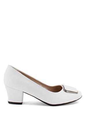 Elit Mst720C Kadın Topuklu Ayakkabı Beyaz
