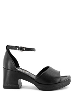Elit Koc5001C Kadın Hakiki Deri Sandalet Siyah