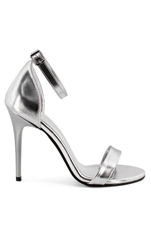 Elit Mst1621M Kadın Topuklu Ayakkabı Gümüş
