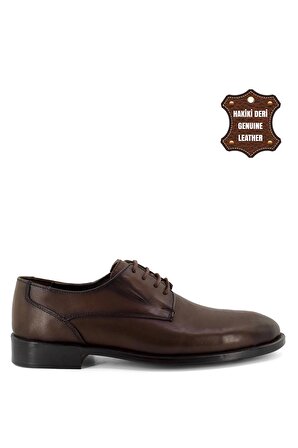 Elit ThANT149C Erkek Hakiki Deri Klasik Ayakkabı Kahverengi