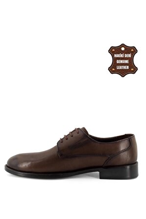 Elit ThANT149C Erkek Hakiki Deri Klasik Ayakkabı Kahverengi