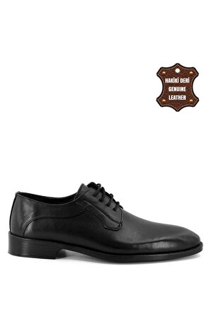 Elit ThANT227C Erkek Hakiki Deri Klasik Ayakkabı Siyah