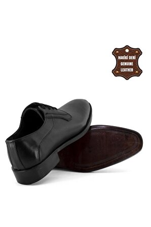 Elit ThANT227C Erkek Hakiki Deri Klasik Ayakkabı Siyah