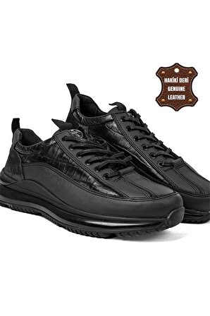 Marcomen 18168 Erkek Hakiki Deri Casual Ayakkabı Siyah