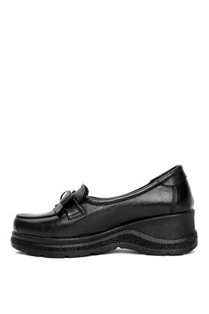 Enzo 23-64 Kadın Dolgu Topuk Ayakkabı Siyah