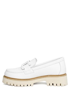 Mammamia D24YA-3165 Kadın Deri Casual Ayakkabı Beyaz