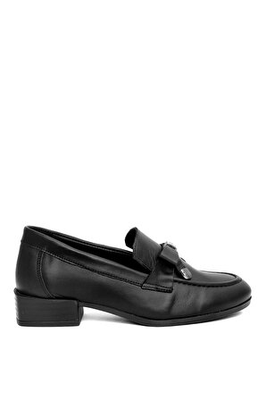 Mammamia D24YA-3800 Kadın Deri Topuklu Ayakkabı Siyah
