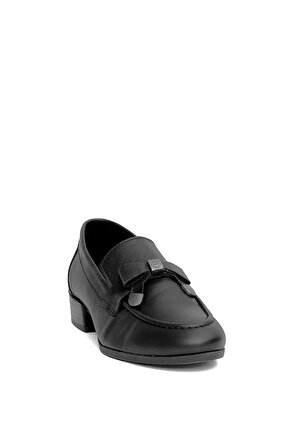 Mammamia D24YA-3800 Kadın Deri Topuklu Ayakkabı Siyah