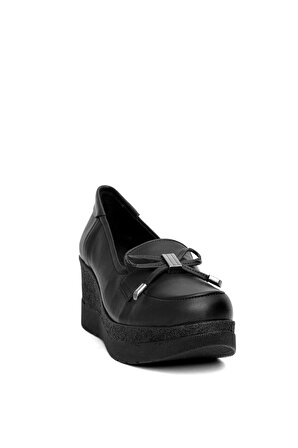 Mammamia D24YA-3820 Kadın Dolgu Topuk Ayakkabı Siyah
