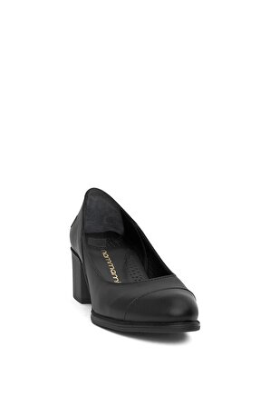 Mammamia D24YA-675 Kadın Deri Topuklu Ayakkabı Siyah