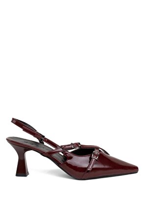 Feles 001-708R Kadın Klasik Topuklu Ayakkabı Bordo