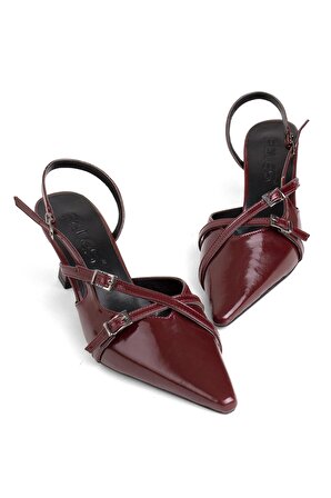 Feles 001-708R Kadın Klasik Topuklu Ayakkabı Bordo