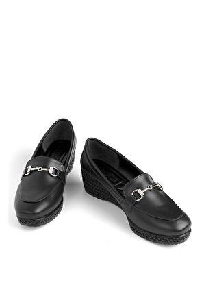 Miss Park PM281 K2352 Kadın Dolgu Topuk Ayakkabı Siyah