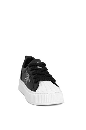 Elit BtnDVM01 Kadın Klasik Sneaker Siyah - Beyaz