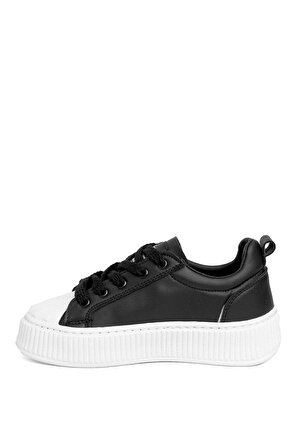 Elit BtnDVM01 Kadın Klasik Sneaker Siyah - Beyaz