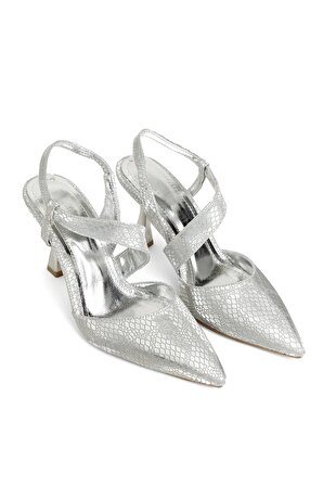 Miss Park Moda PM520 K610/3 Kadın Abiye Ayakkabı Gümüş