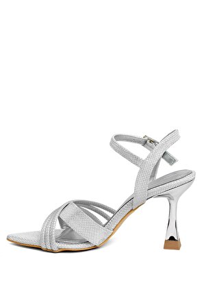 Miss Park Moda PM161 K105/3 Kadın Abiye Ayakkabı Gümüş