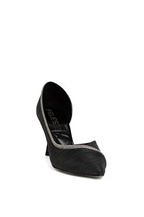 Feles 077-209-22T Kadın Klasik Topuklu Ayakkabı Siyah