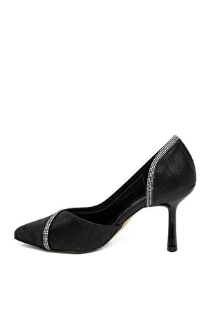Feles 077-209-22T Kadın Klasik Topuklu Ayakkabı Siyah
