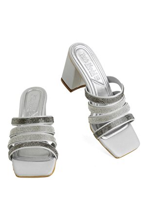 Miss Park Moda PM161 K400/1 Kadın Abiye Ayakkabı Gümüş