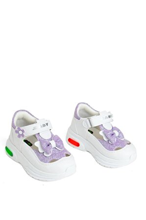 Elit OTT3830 Bebe Kız Çocuk Yürüyüş Ayakkabısı Beyaz - Lila