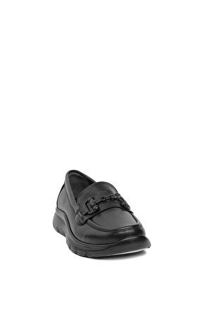 Enzo 81-05 Kadın Hakiki Deri Casual Ayakkabı Siyah
