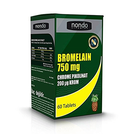 Nondo Bromelain 750 mg & Krom Pikolinat 60 Tablet
