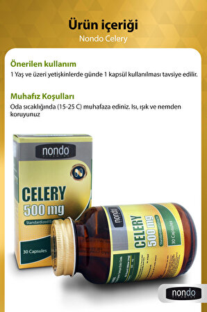 Celery Kereviz Ekstresi 500 mg 30 Kapsül