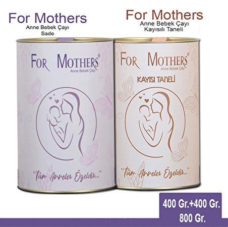 For Mothers Anne ve Bebek Çayı - Sade ve Kayısılı Taneli - İki Paket - 800 Gram