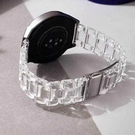 Huawei Watch GT 3 42mm Uyumlu KRD-27 Kordon Şeffaf Sağlam Sert Plastik Akıllı Saat Kordonu