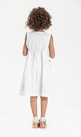 Burçak Şile Bezi Kız Çocuk Elbise Beyaz Byz
