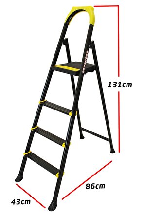 Leo 3+1 Basamaklı Metal Merdiven