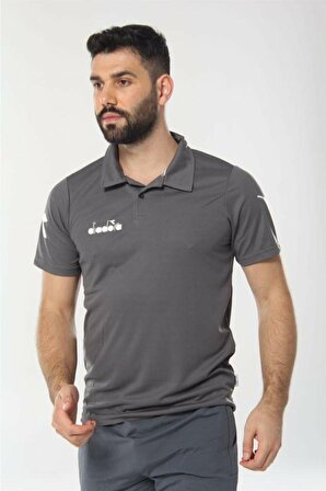 Diadora Nacce Antrasit Polo Yakalı T-Shirt  -  1TSR06-Antrasit