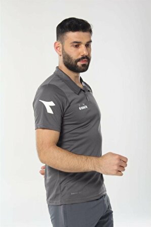 Diadora Nacce Antrasit Polo Yakalı T-Shirt  -  1TSR06-Antrasit