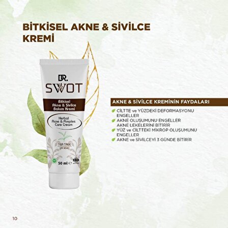 Dr. Swot Tüm Cilt Tipleri İçin Leke Karşıtı Akne Kremi  50 ml 