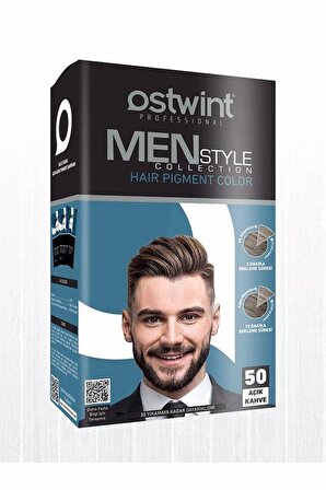 Ostwint Men Pigment Color Beyazlık Giderici Şampuan Boya - 50 Açık Kahve