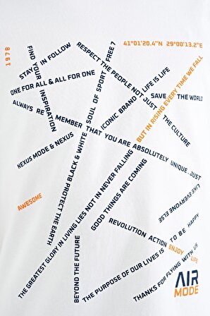 Beyaz Minimal Yazı Baskılı Standart Kalıp O Yaka Erkek Çocuk T-Shirt - 11132 | 10-11 Yaş