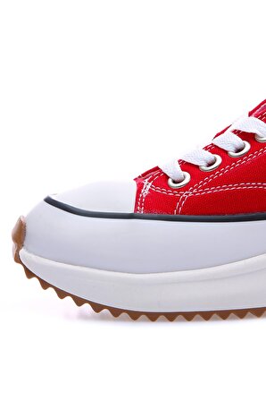 Kırmızı Bağcıklı Yüksek Taban Günlük Kadın Spor Ayakkabı - 89070 | 40