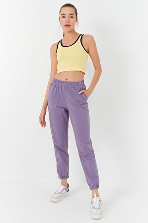 Limon Basic Sıfır Kol Dar Kalıp U Yaka Kadın Crop Top - 97162 | XS