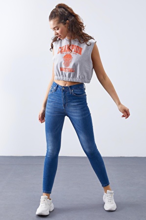 Açık Mavi Yüksek Bel Dar Kalıp Kadın Skinny Jean  - 94613 | 28