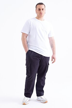 Beyaz Basic Kısa Kol O Yaka Erkek Büyük Beden T-Shirt - 88072 | 6XL