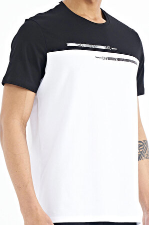 Beyaz Baskılı Standart Kalıp O Yaka Erkek T-shirt - 88185 | L