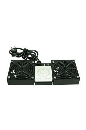 2li Rack Kabin Fan Modülü Termostatlı Duvar Tipi Siyah 2 Yıl Üretici Garantili