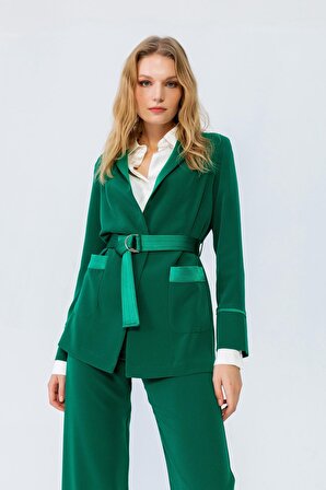 Afton Yeşil Şal Yaka Vatkalı Comfort Fit Ceket | 42