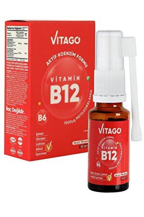 B12 Metilkobalamin Vitamini İçeren 10 ml Sprey