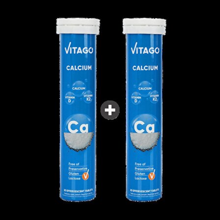 2'li Paket-Vitago Kalsiyum, D3, K2 Vitamini İçeren Efervesan Tablet