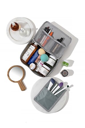 4 Bölmeli Makyaj Çantası Kozmetik Makyaj Bavul Seti | Bakım Seyahat Makyaj Kozmetik Organizer Çanta