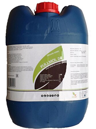 Fullmol 2.4 ( Humik Fulvik Asit ) 20Kg Sıvı %100 Sıvı Organik Gübre hammadde azot potasyum